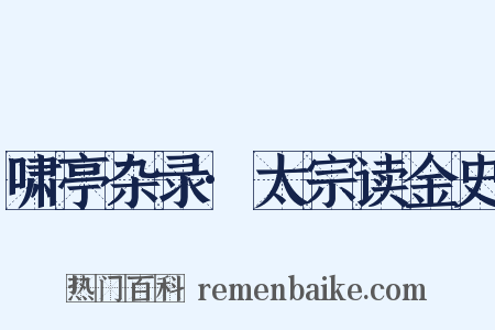 啸亭杂录·太宗读金史是什么意思的图片